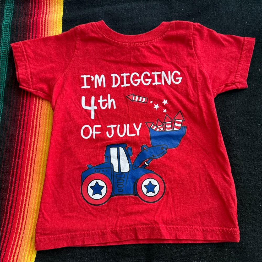 Rabbit Skins Red Kids T-Shirt 4th of July themed